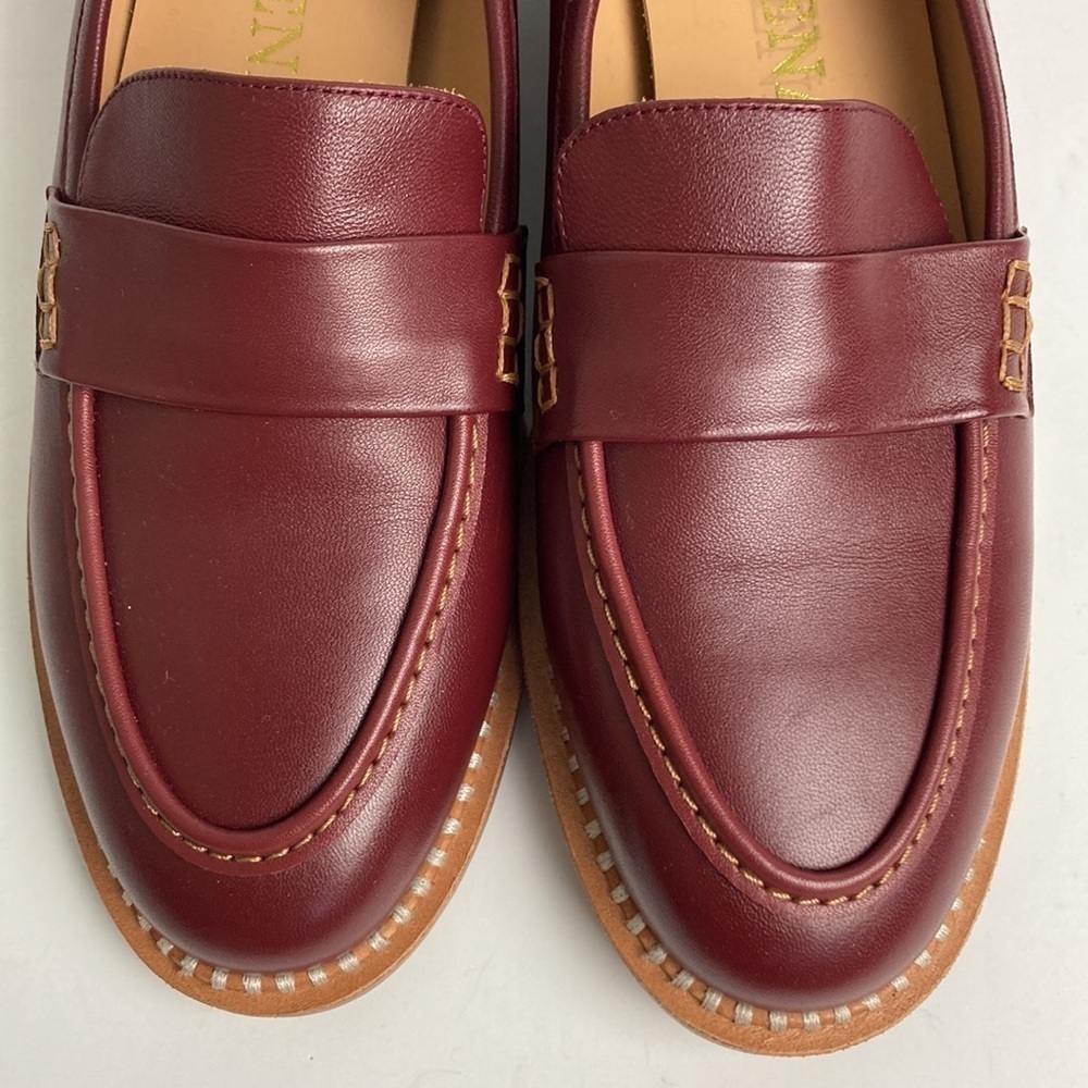 FOGEENA Penny Matte Leather Slip On Round Toe Chunky Loafers 9 Academia Preppy - Picture 6 of 16